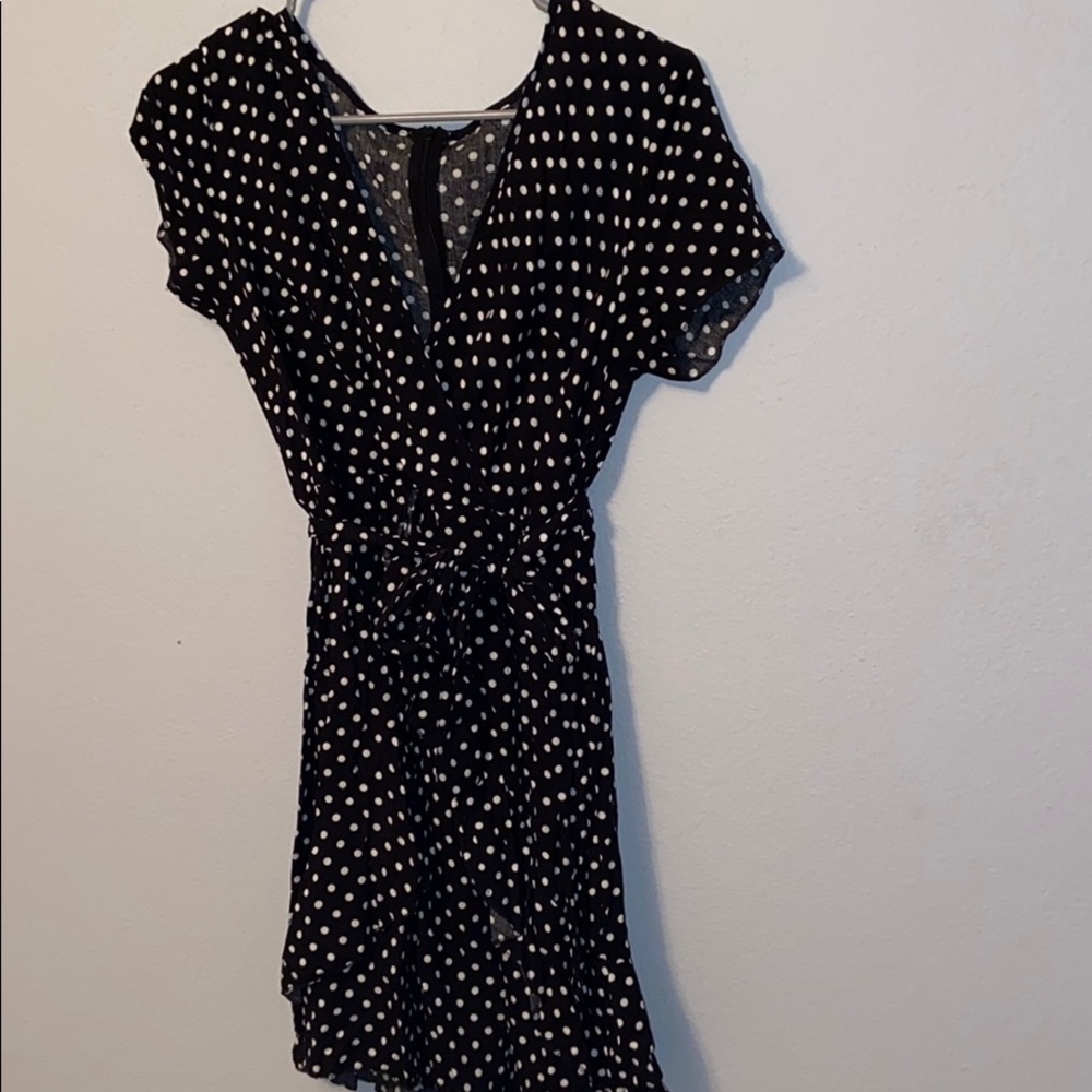 Short sleeve polka dot dress